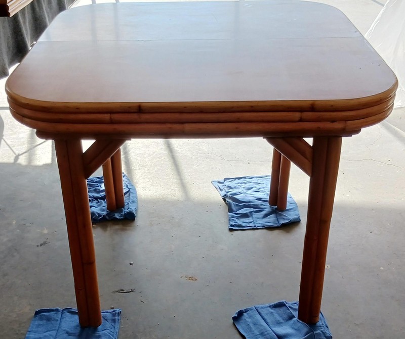 Mid Century Ritts Company Bamboo/Rattan Dining Table gallery