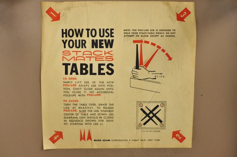 Vintage Mark Adam Co. Mid Century Modern Stacking Folding Snack Table - Set of 3 gallery
