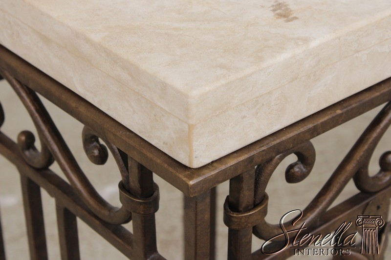 73177: French Style Iron & Steel Base Stone Top Console Table gallery