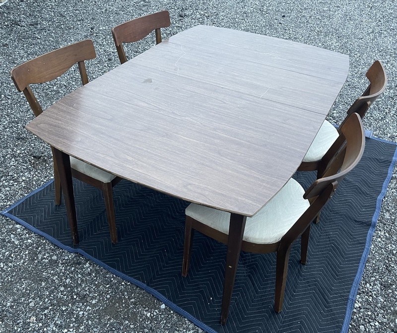 RICHARDSON-NEMSCHOFF SALES MCM Dinning Room Table Set Walnut Veneer Mid Century gallery