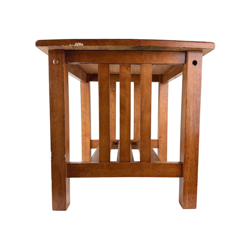 Vintage Arts and Crafts Mission Style Solid Wood Square End Side Table 20 x 20 gallery