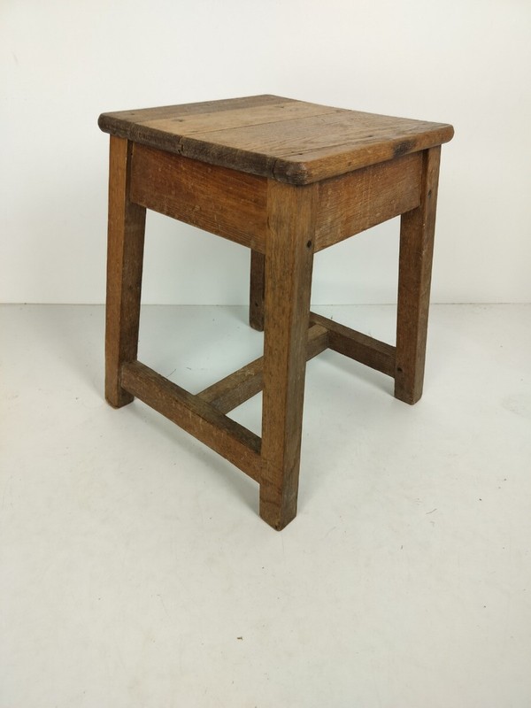 Funky Antique Small Low Table wood Rustic Plant stand Side Table Pedestal Stool gallery