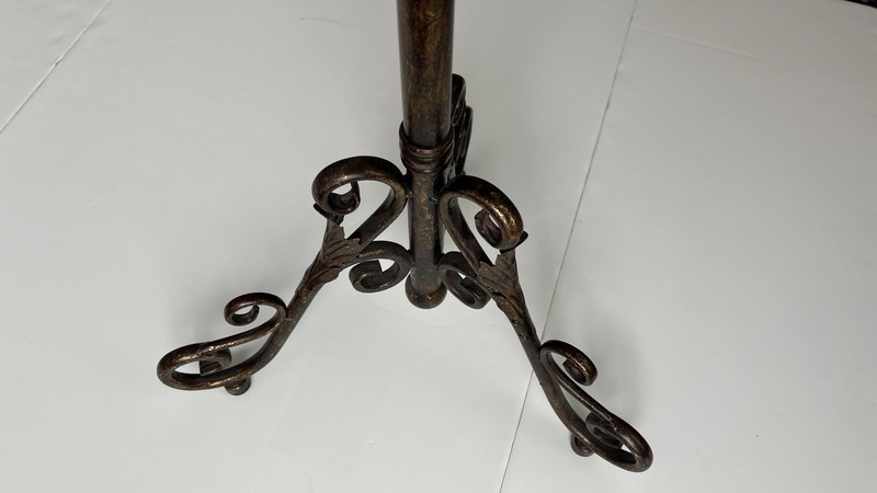 Gold &Red Italian Florentine Style Round Pedestal Accent Table 16”x27”H gallery