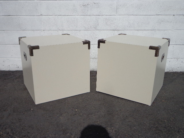 Campaign Tables Minimalist Cube Pair of Chest Asian Boho Chic Coffee Console gallery