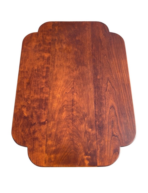 Vintage Queen Anne Style Eldred Wheeler Cherry Side Table With Scalloped Top gallery