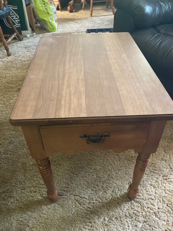 Young Republic Tell City Chair Co coffee table and end table set gallery
