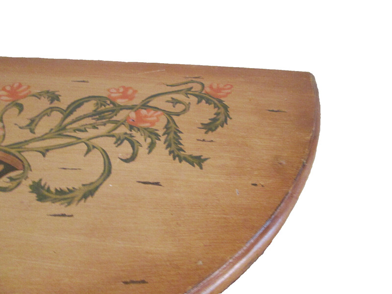 49361 DECORATOR Custom Made HAND PAINTED WOOD HALF ROUND CONSOLE TABLE gallery