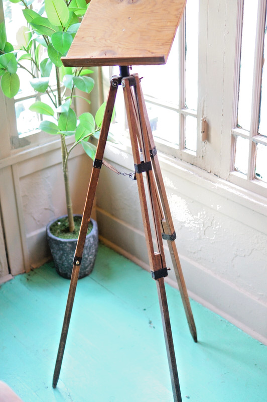 Beautiful Antique Mounted Tripod Desk Table Stand with Adjustable Legs gallery