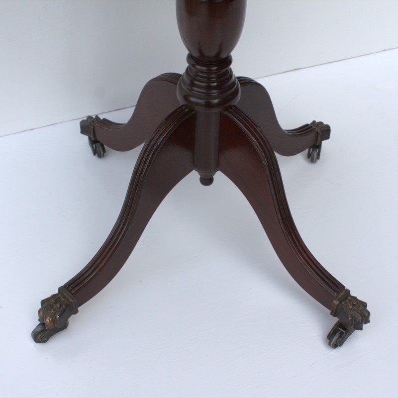 Edwardian style wood drum table 2 drawers leather top brass claw legs furniture gallery