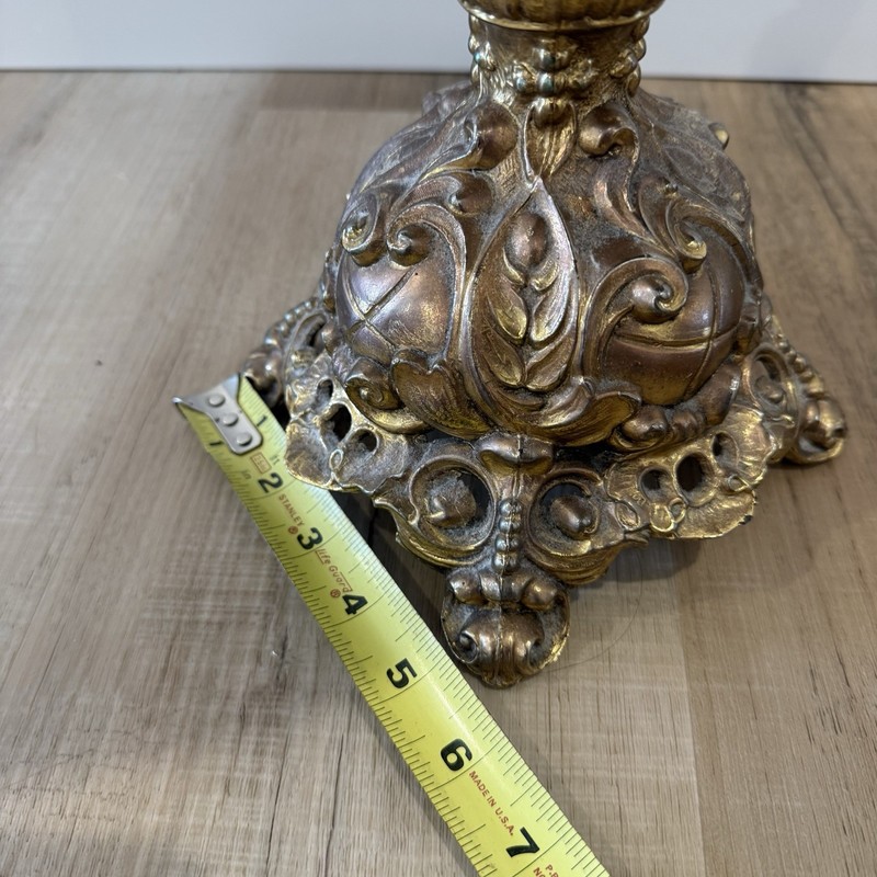 Vintage Hollywood Regency Ornate Brass & Carrara Marble Round Drinks Table gallery
