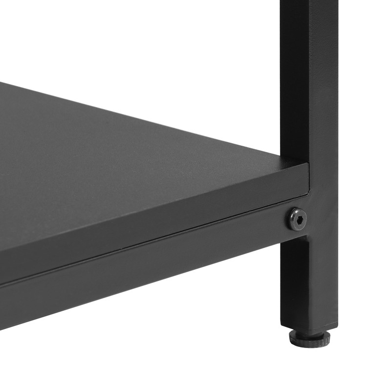 39" Rectangular Coffee Table Industrial Wood Center Table w/ Storage Shelf Black gallery