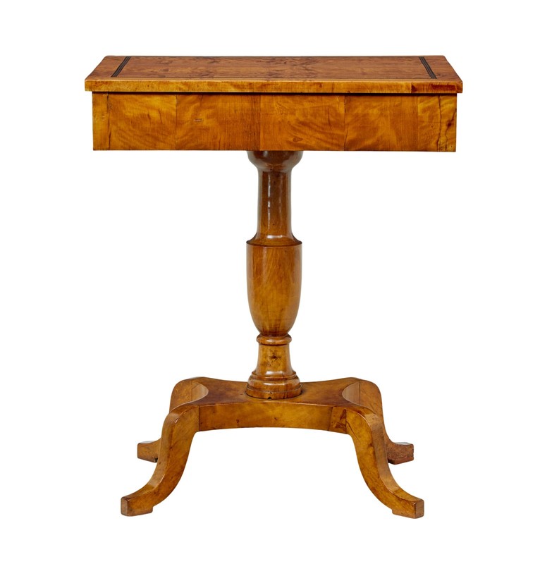 SWEDISH 19TH CENTURY INLAID EMPIRE REVIVAL BIRCH SIDE TABLE gallery