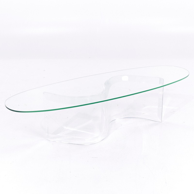 Mid Century Lucite Wave Coffee Table