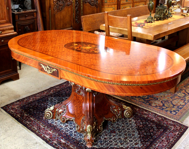 Italian Antique Princes Katia Style Inlaid Rosewood Dining Table gallery