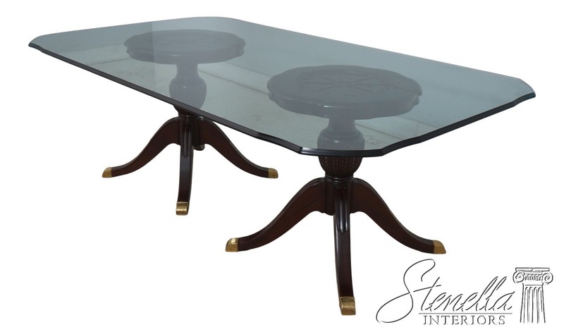 L71021: LEXINGTON Duncan Phyfe Mahogany Glass Top Dining Room Table