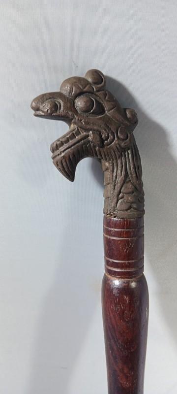 Mahogany Brass Chinese Antique Small Cane gallery