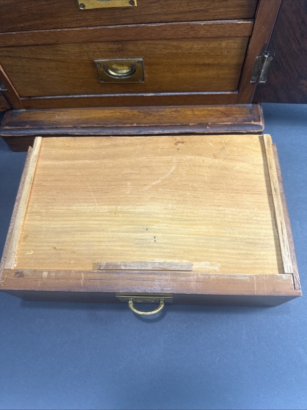19th Century Victorian walnut table top collector's cabinet (SEE PICS!!) gallery