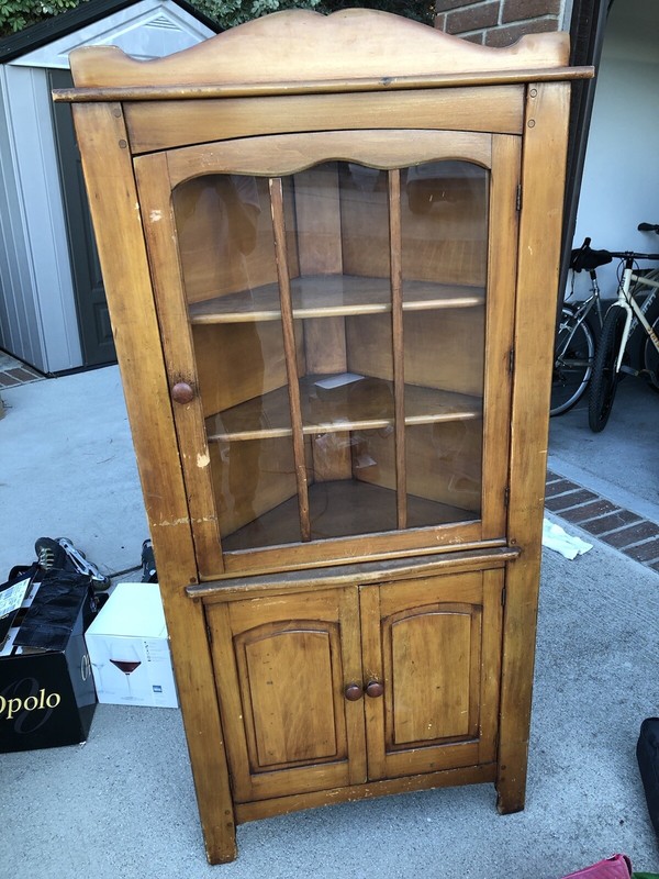 Antique Rock Maple Table and Corner Cabinet gallery