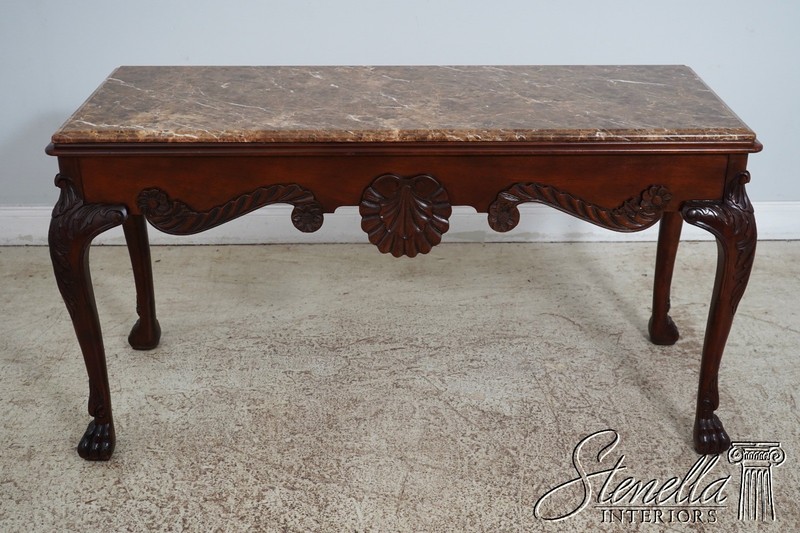 L61721: BAKER Georgian Style Marble Top Mahogany Console Table gallery