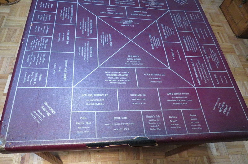 Vintage 1940's Advertising Wood Folding Game Card Table Hurley WI Ironwood MI gallery