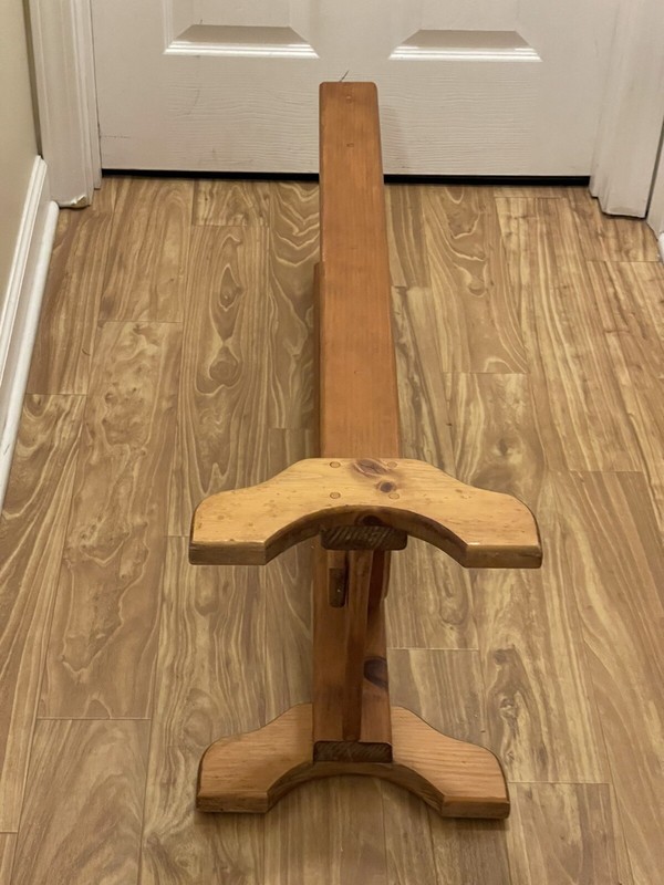 Vintage 3-Tier Wood Round Folding Table Pie Stand Plant Shelf Oak gallery