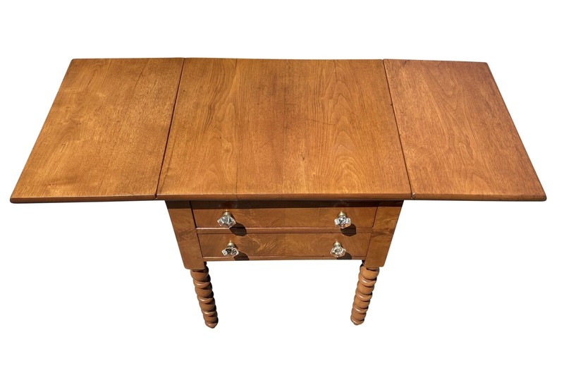 ANTIQUE VIRGINIA WALNUT FEDERAL TWO DRAWER WORK TABLE / NIGHTSTAND gallery