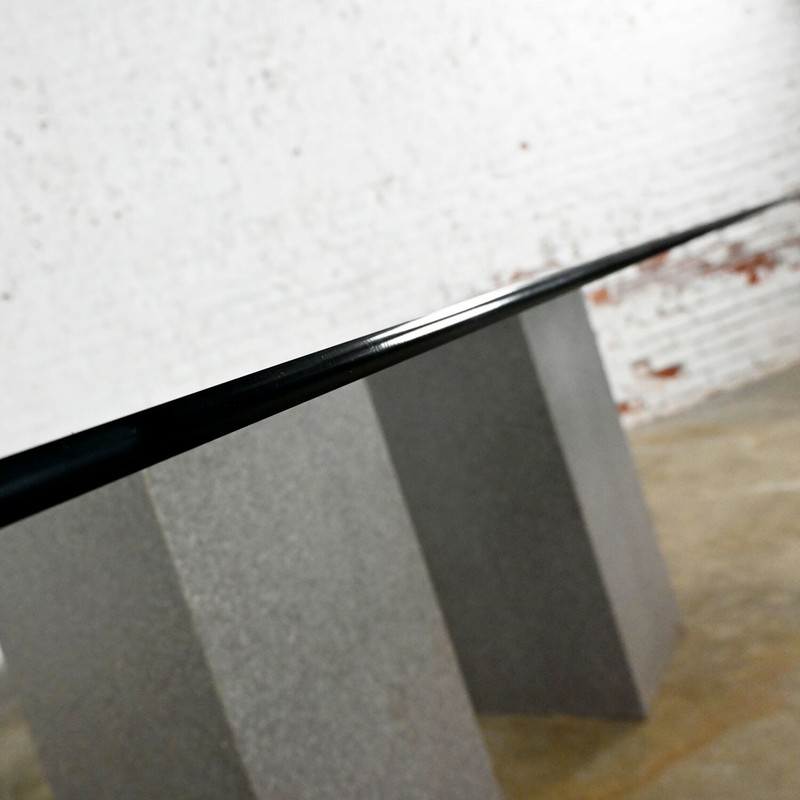 Vintage Modern Double Pedestal Dining Table with Rectangular Glass Top gallery
