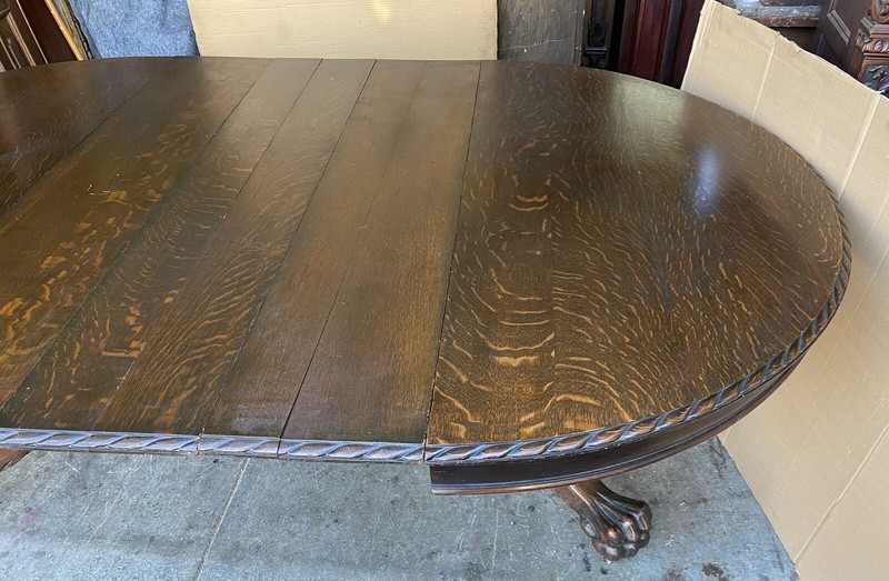 R. J. HORNER 60” OAK GRIFFIN DINING TABLE, 3-12” LEAVES gallery
