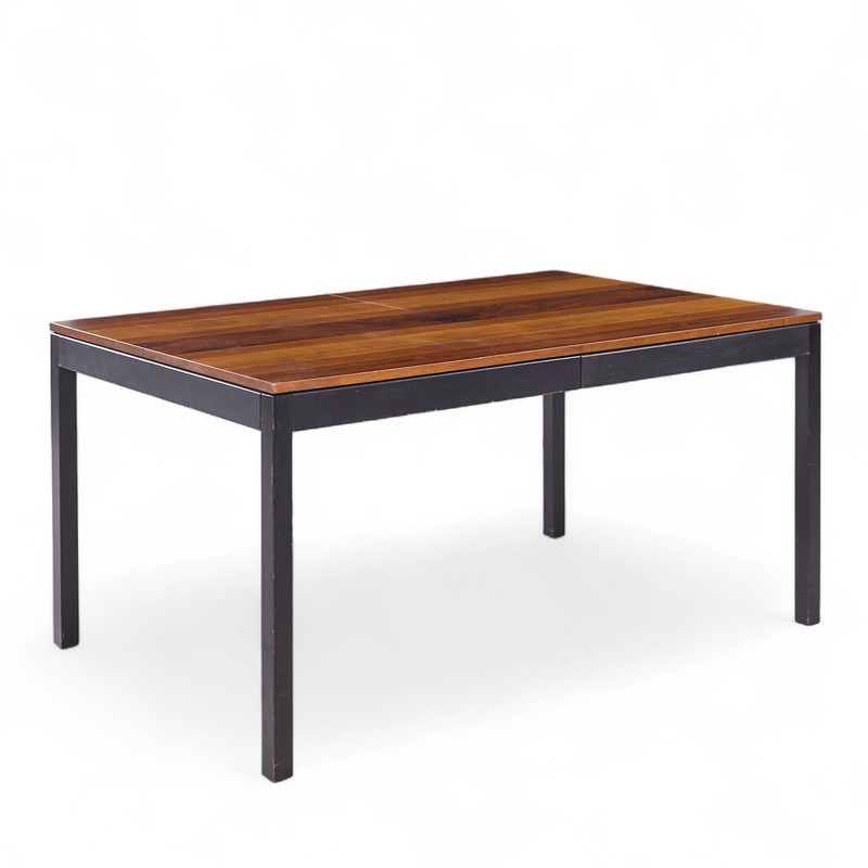 Milo Baughman for Directional Rosewood, Walnut, Ash Dining Table with 2 Leaves gallery