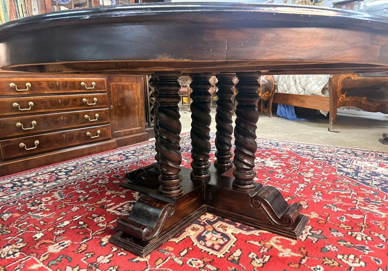 Vintage 60" Round Table Solid Hardwood Barley Twist Dining & Entry Table gallery