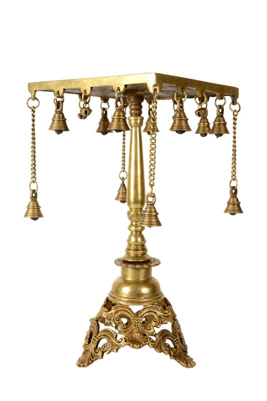 Table/Stand Antique Look Temple Traditional Bell Hanging Solid Pattern20.32 CM gallery