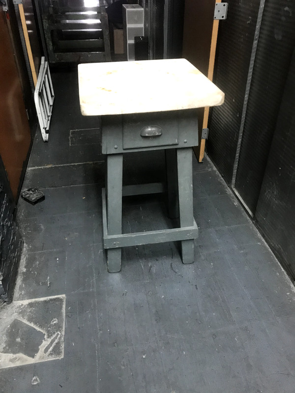 ANTIQUE SCULPTOR’S TABLE W/MARBLE TOP SHABBY INDUSTRIAL FARM ARTIST LOFT CHIC gallery