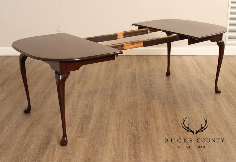 Queen Anne Style Oval Cherry Extension Dining Table With Two Leaves gallery
