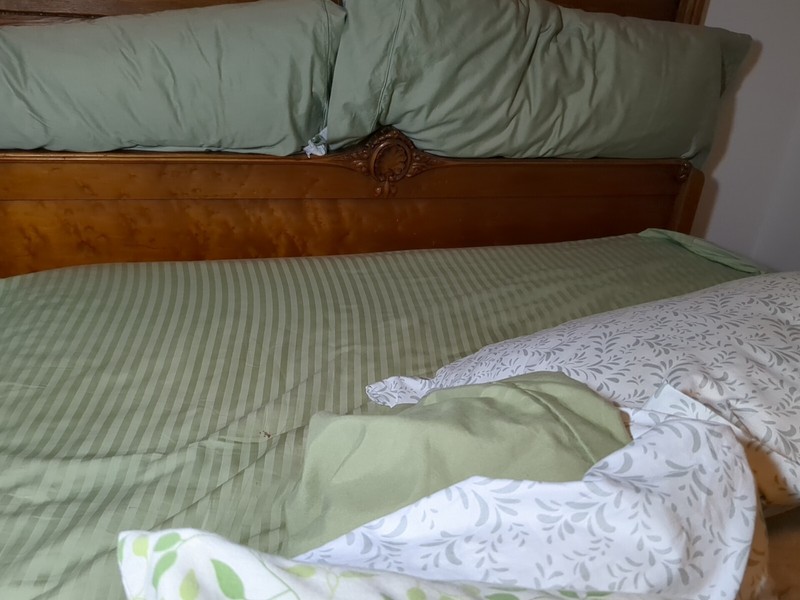 1910 Birdseye Maple Bedframe And Side Table