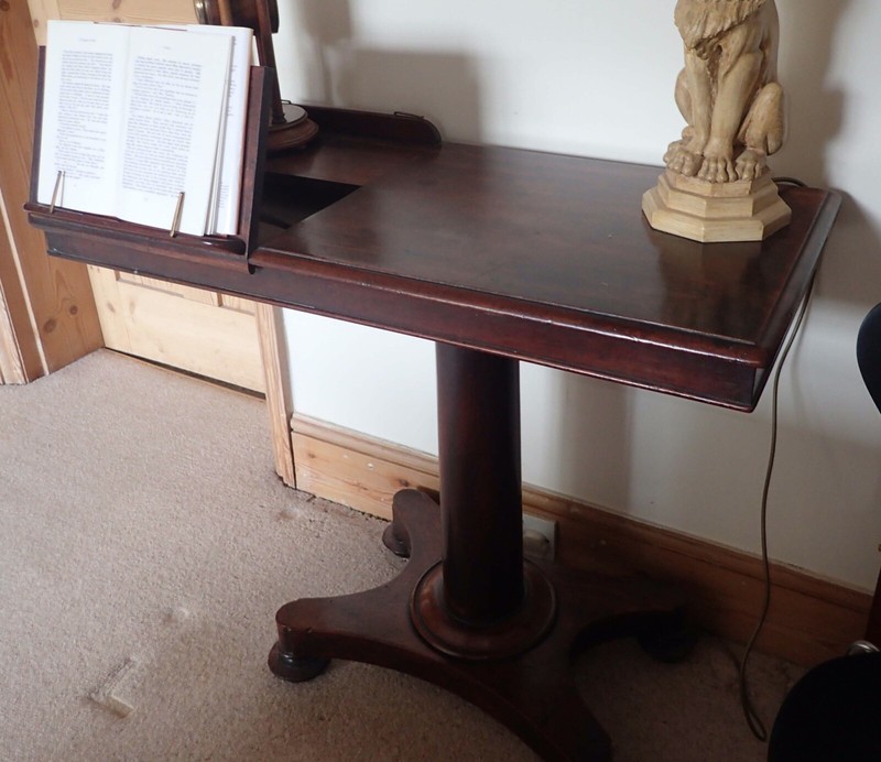 Antique Mahogany Extending (height) Double sided Reading table gallery