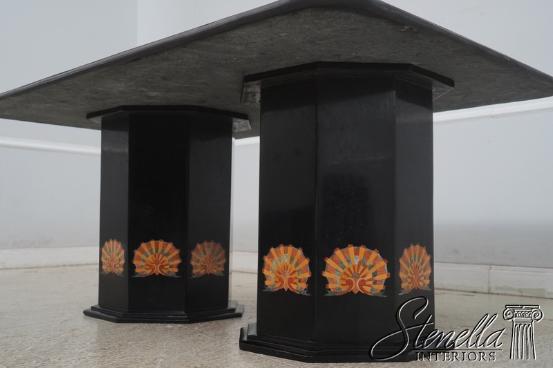 70630: PIETRA DURA Inlaid Marble Top Italian Dining Room Table gallery