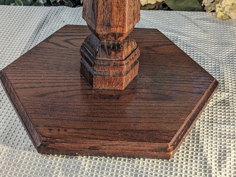 Vintage Wood Hexagonal Side End Accent Table 15½" MCM gallery