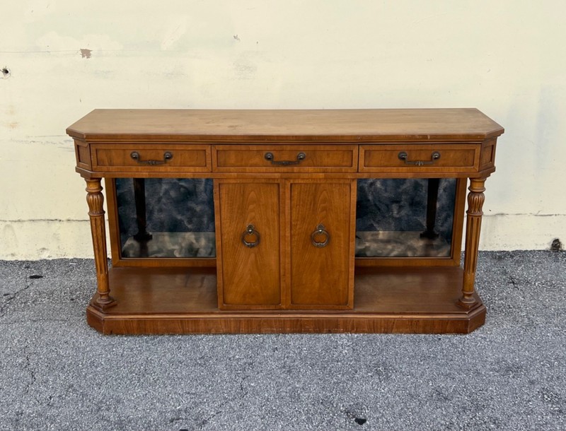 Mid Century Walnut Console Table, Walnut Console, Walnut Cabinet gallery