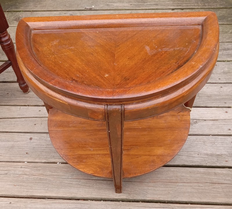 Mahogany Demilune Entry Table / Side Table