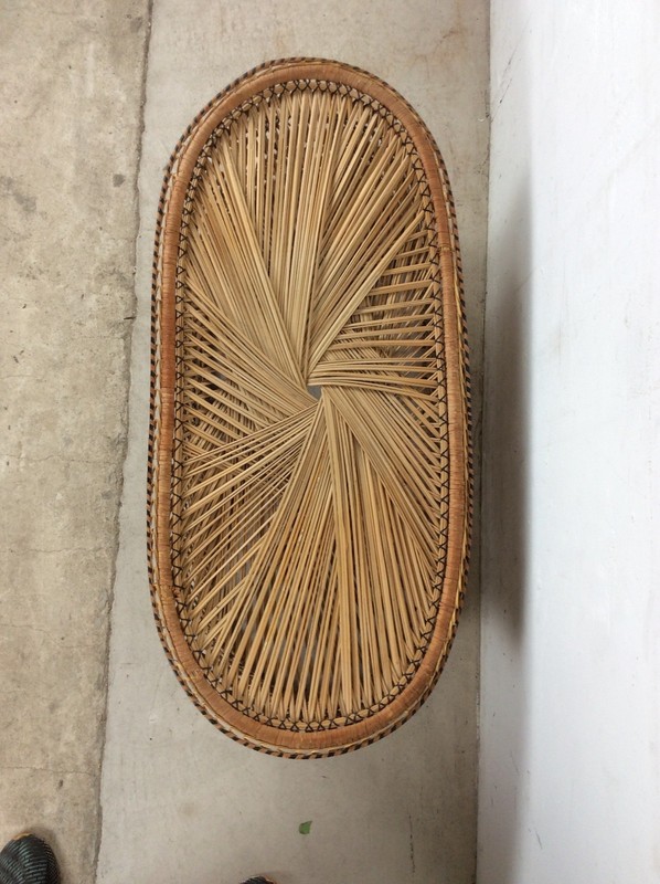 Vintage Rattan Oval Shaped Coffee Table gallery