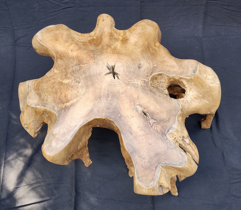 Solid Teak Root Burlwood Wood Coffee Table / Side Table #1481 gallery