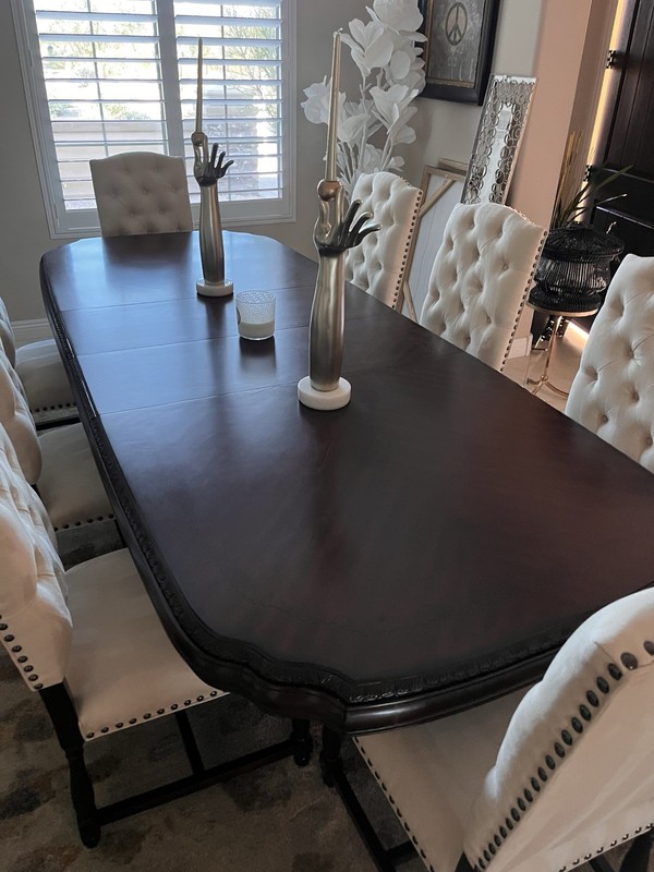 Solid Wood Dining Table W/Leaf + Matching Buffet SideBoard – Dark Espresso