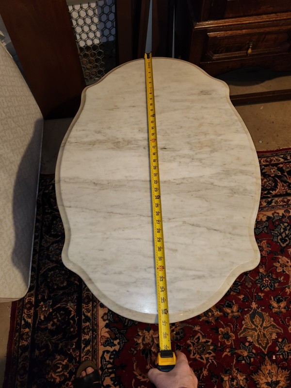 Victorian Marble Top Parlor Table, Antique Center Table "Turtle Top" gallery