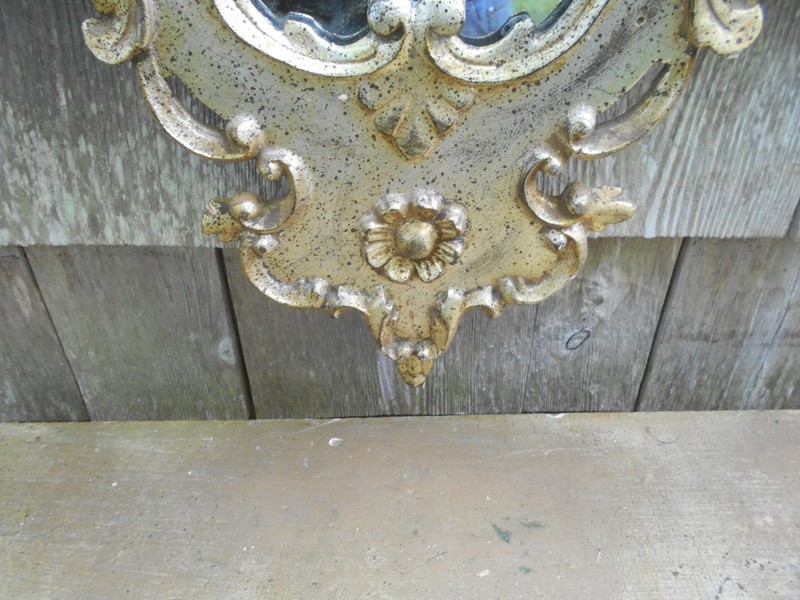 VINTAGE MID CENTURY ROCOCO SILVER GILT CONSOLE TABLE AND MIRROR gallery