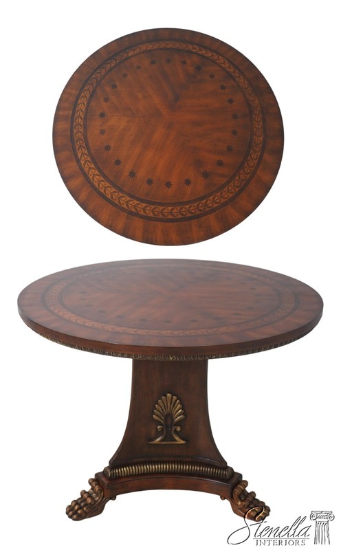 L71891: MAITLAND SMITH Round Empire Style Inlaid Top Center Table