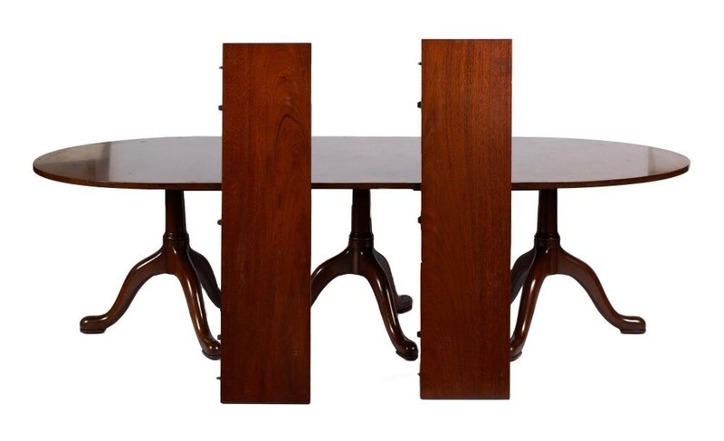 Kittinger Williamsburg Mahogany Three Pedestal Dining Table w 2 Leaves CW 66 65 gallery