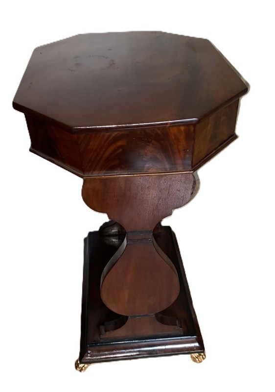 Antique Biedermeier Mahogany Sewing Table c.1825–1830 gallery