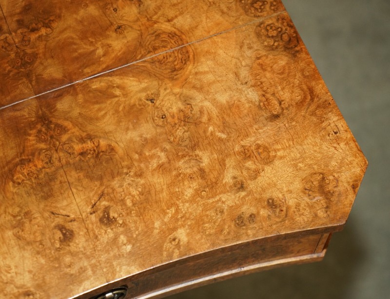 EXQUISITE QUALITY WILLIAM IV CIRCA 1830 BURR WALNUT SIDE END WORK SEWING TABLE gallery