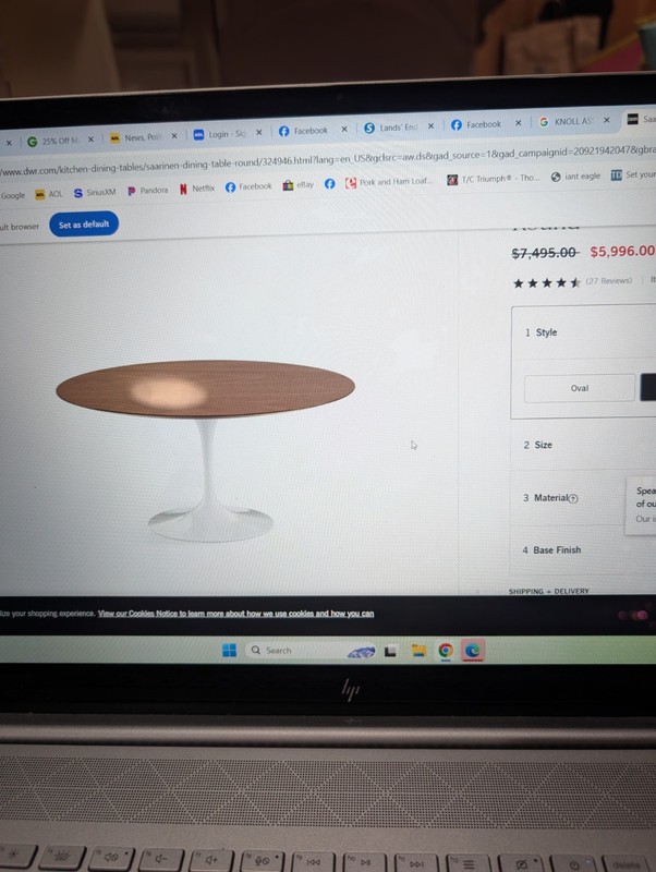 KNOLL Eero Saarinen vintage Tulip Table mid century 60x28 LOCAL PICK UP ONLY gallery