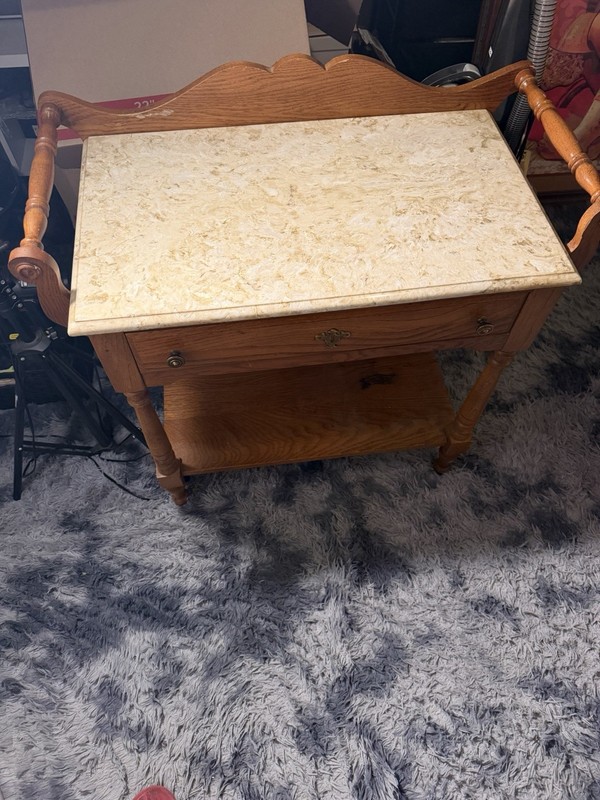 Vintage 1875 Victorian Washstand Marble Top , Excellent Condition ! gallery